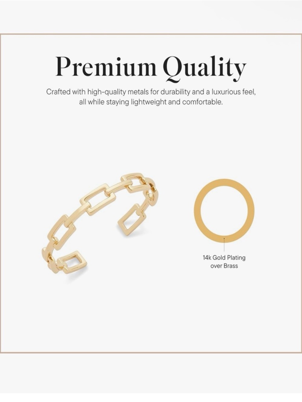 Rocksbox Huxley Cuff Bracelet Adjustable High Polish Plated-New - Picture 4 of 4